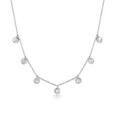 Radiant Round Silver Necklace, White Rhodium, Premium Cubic Zirconia  + Give Love Gift